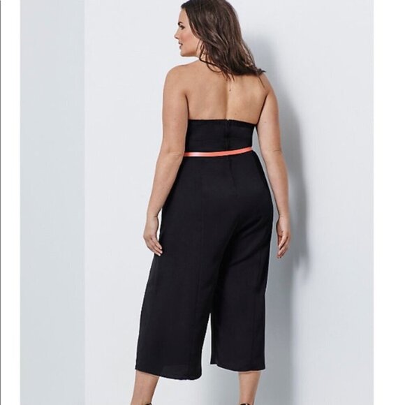 Torrid Insider Collection Black Culotte Strapless Jumpsuit 18 new nwt - Picture 2 of 11